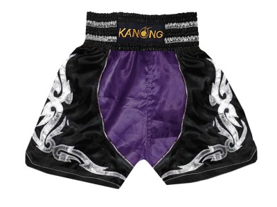 Pantaloncini boxe, pantaloncini da boxe : KNBSH-202-Viola-Nero